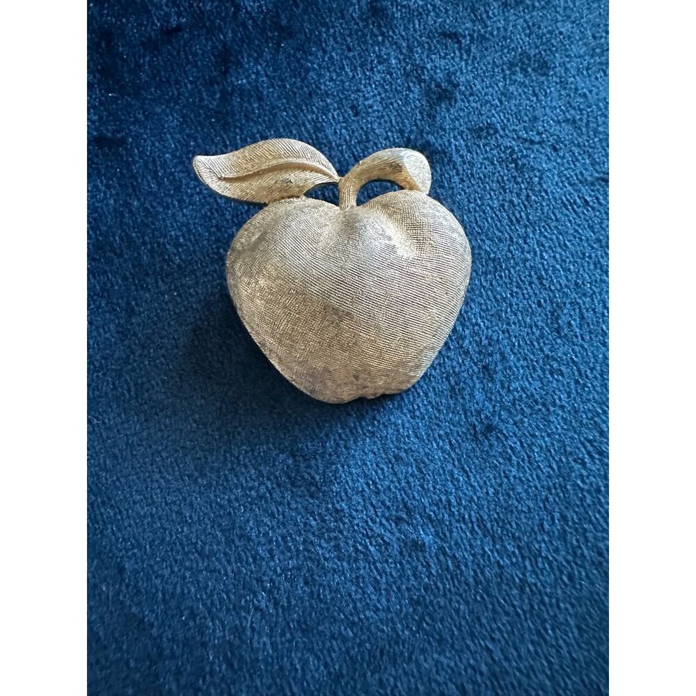 Coro Golden Apple Brooch Gold Tone
